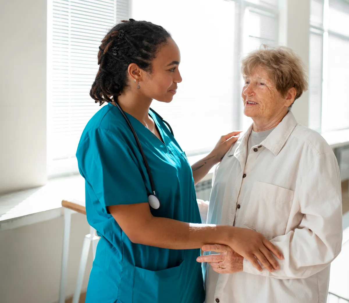 Support worker building a relationship with a client