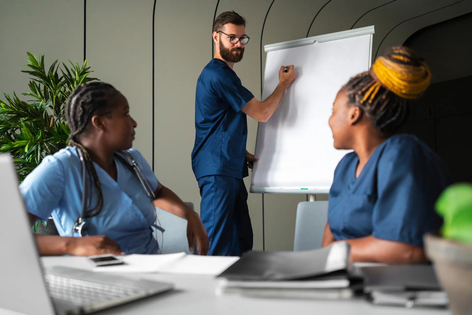 Staff in specialist learning disability training